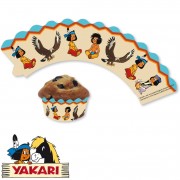 12 Cupcake Deko-Banderolen Indianer Yakari