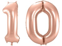 Folienballon-Set Zahl 10 - in Roségold