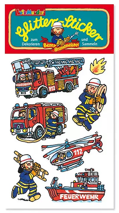 Feuerwehr Glitter-Sticker