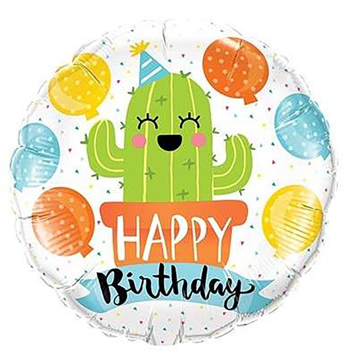 Folienballon Happy Birthday Kaktus