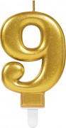 Zahlenkerze #9 - in Gold