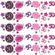 3 Tüten Konfetti 50. Geburtstag - Sparkling Pink