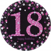 8 Teller 18. Geburtstag - Sparkling Pink