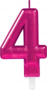 Zahlenkerze #4 - in Pink