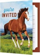8 Einladungskarten Pferde & Pony