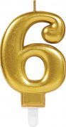 Zahlenkerze #6 - in Gold