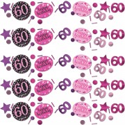 3 Tüten Konfetti 60. Geburtstag - Sparkling Pink