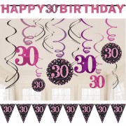 26-teiliges Deko-Set: 30. Geburtstag - Sparkling Pink