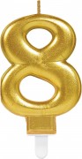 Zahlenkerze #8 - in Gold