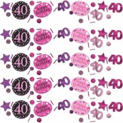 3 Tüten Konfetti 40. Geburtstag - Sparkling Pink