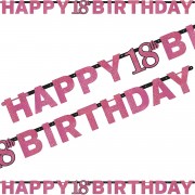 "Happy Birthday"-Banner 18. Geburtstag - Sparkling Pink