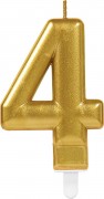 Zahlenkerze #4 - in Gold