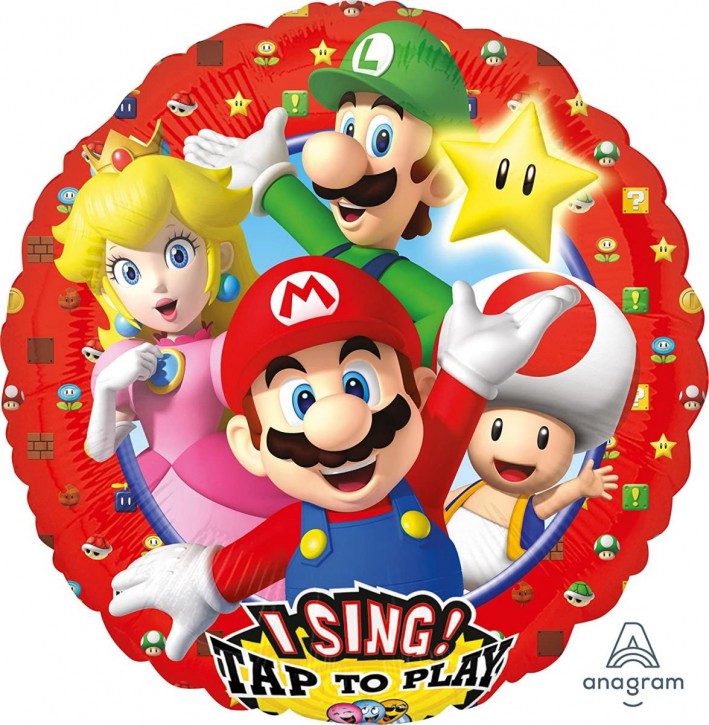 Singender Folienballon Super Mario