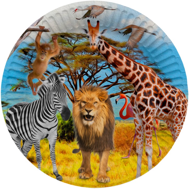 8 Party-Teller Zoo und Safari