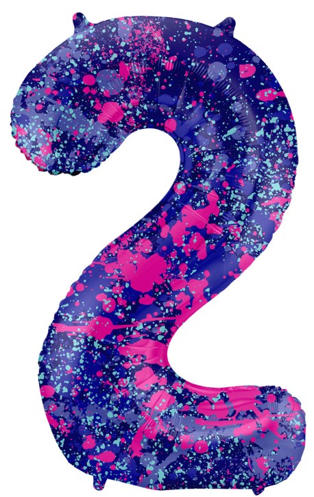 Folienballon Paint Splash Zahl 2