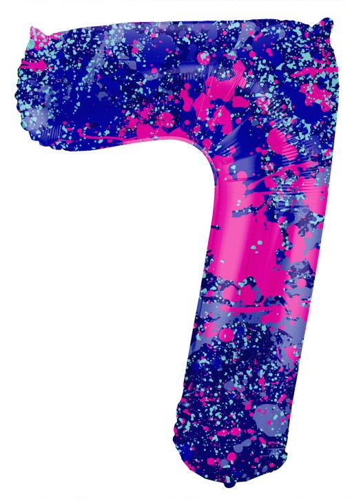 Folienballon Paint Splash Zahl 7