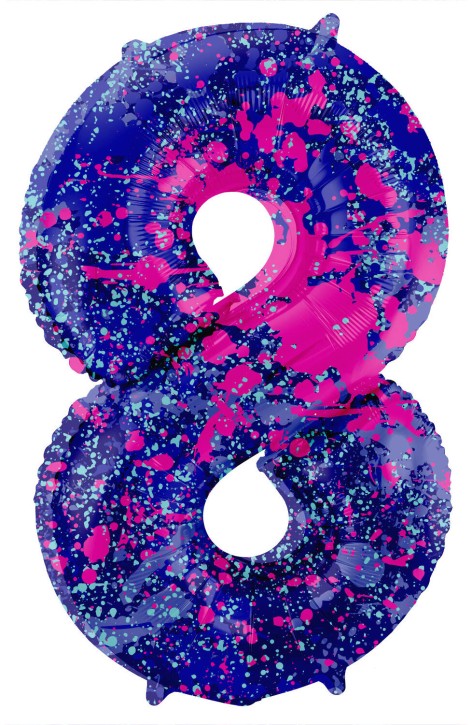 Folienballon Paint Splash Zahl 8