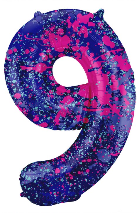 Folienballon Paint Splash Zahl 9