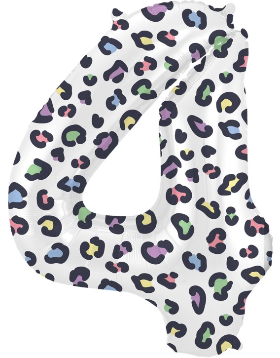 Folienballon Bright Panther Zahl 4