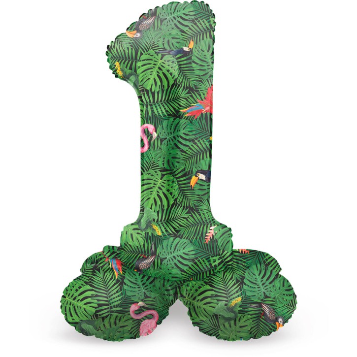 Stehender Folienballon Jungle Vibe - Zahl 1