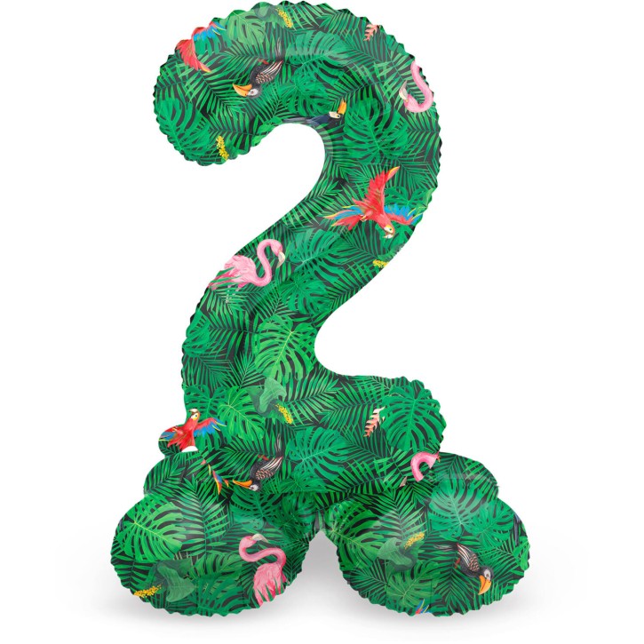 Stehender Folienballon Jungle Vibe - Zahl 2