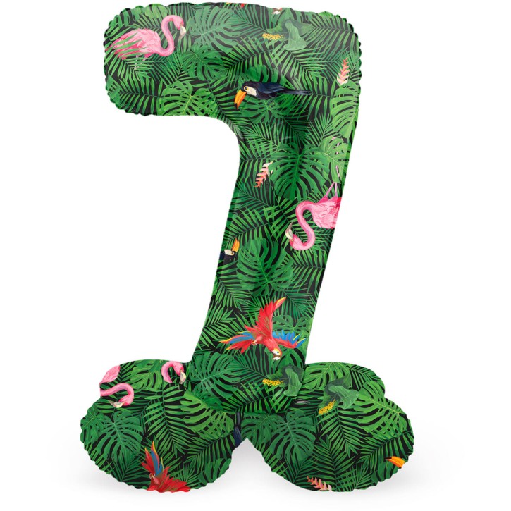 Stehender Folienballon Jungle Vibe - Zahl 7