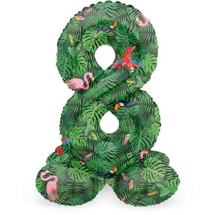 Stehender Folienballon Jungle Vibe - Zahl 8