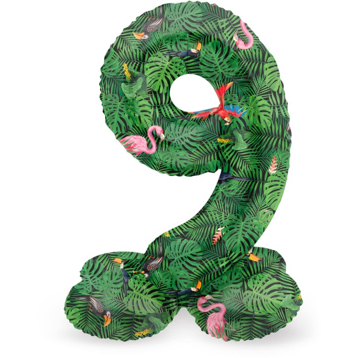 Stehender Folienballon Jungle Vibe - Zahl 9