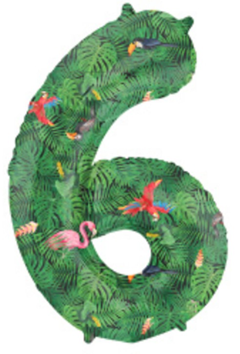 Folienballon Jungle Vibe Zahl 6