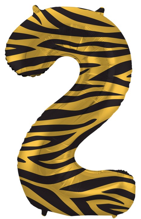 Folienballon Tiger Chic Zahl 2