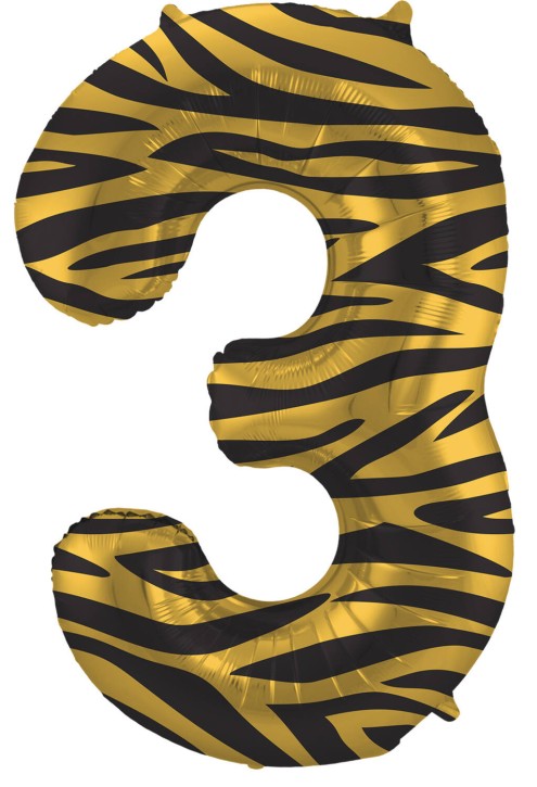 Folienballon Tiger Chic Zahl 3