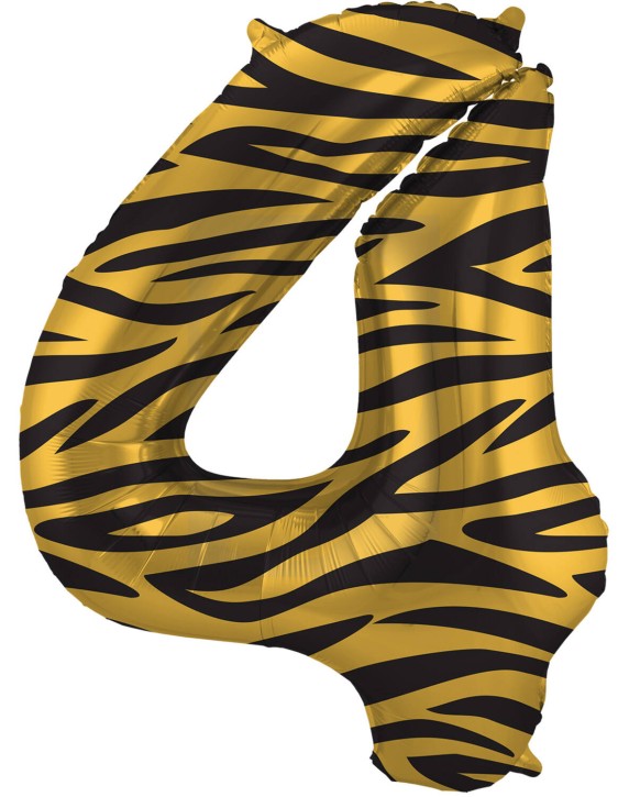 Folienballon Tiger Chic Zahl 4