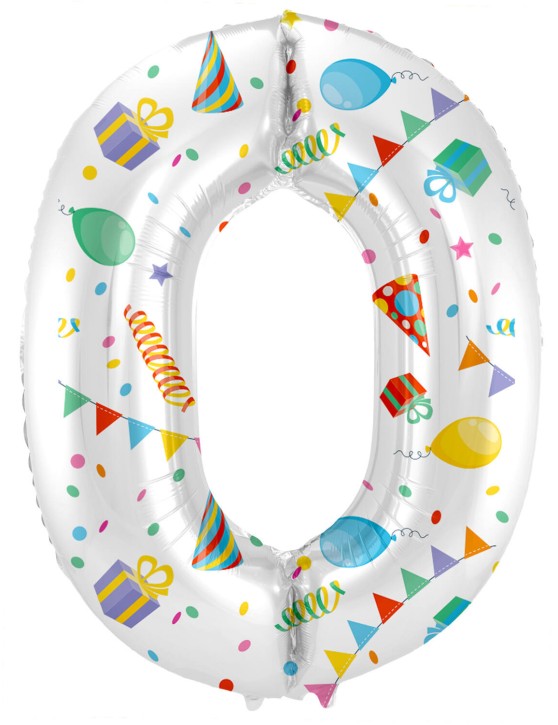 Folienballon Joyful Party Zahl 0