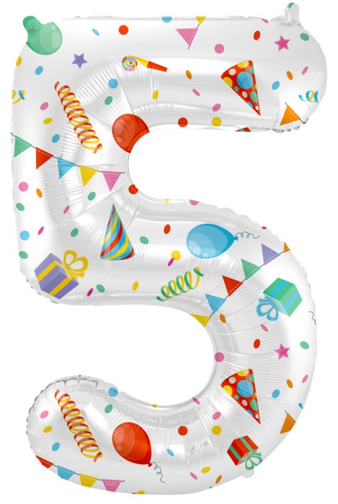 Folienballon Joyful Party Zahl 5