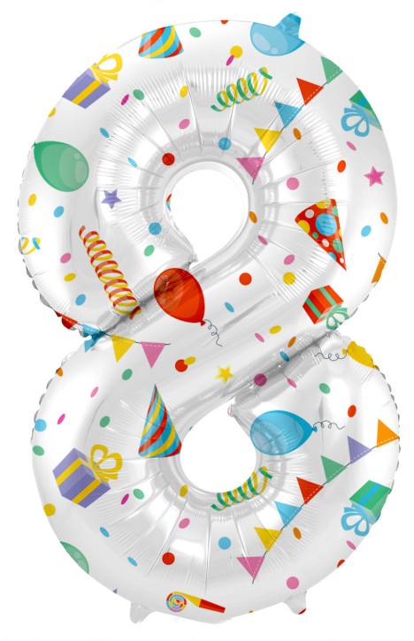 Folienballon Joyful Party Zahl 8