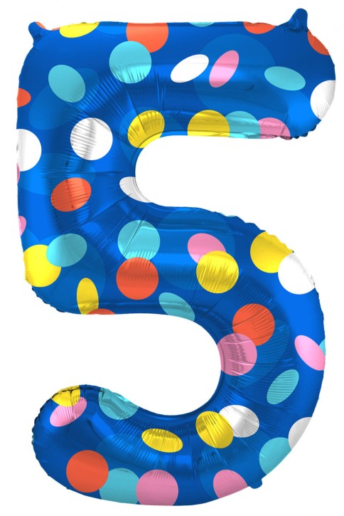 Folienballon Colorful Dots Zahl 5