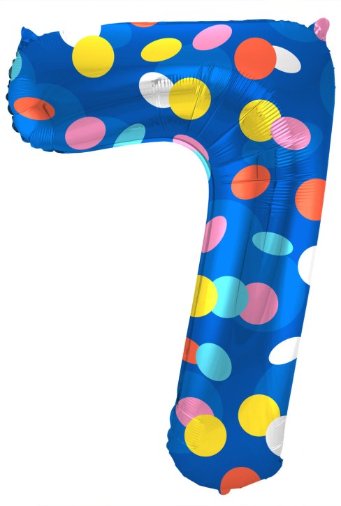 Folienballon Colorful Dots Zahl 7