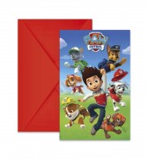 6 Einladungen Paw Patrol