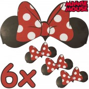 6 Minnie Mouse-Ohren + Schleifen