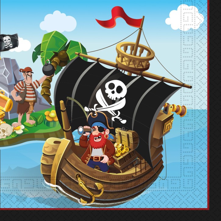 20 Servietten Pirates Map
