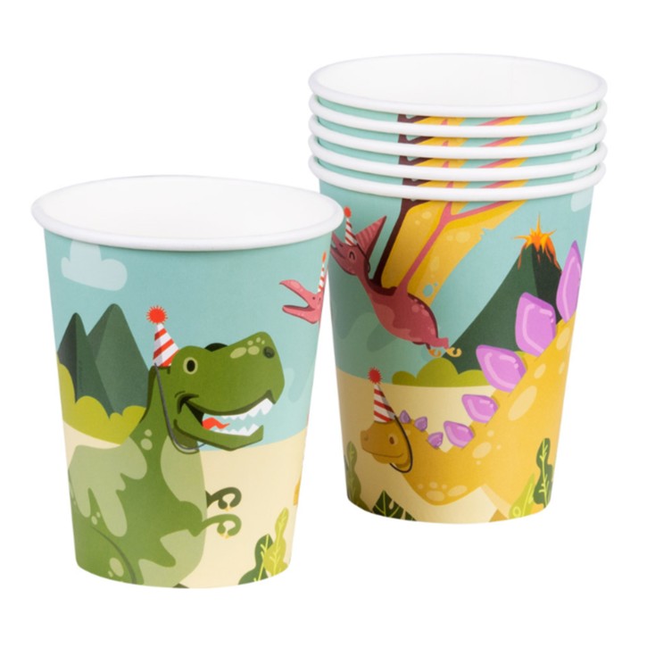 10 Becher Dino Party