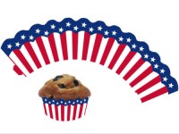 12 Cupcake Deko-Banderolen USA / Amerika für Muffins
