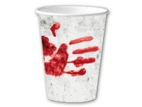 10 Becher Horror - Blutige Hand