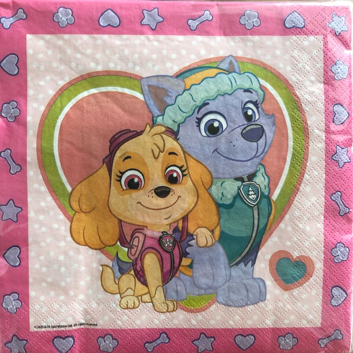 20 Servietten Paw Patrol Pink