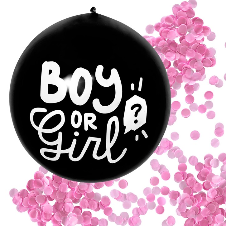 Konfetti-Ballon "Boy or Girl?"- Rosa