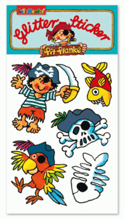 Piraten Glitter-Sticker