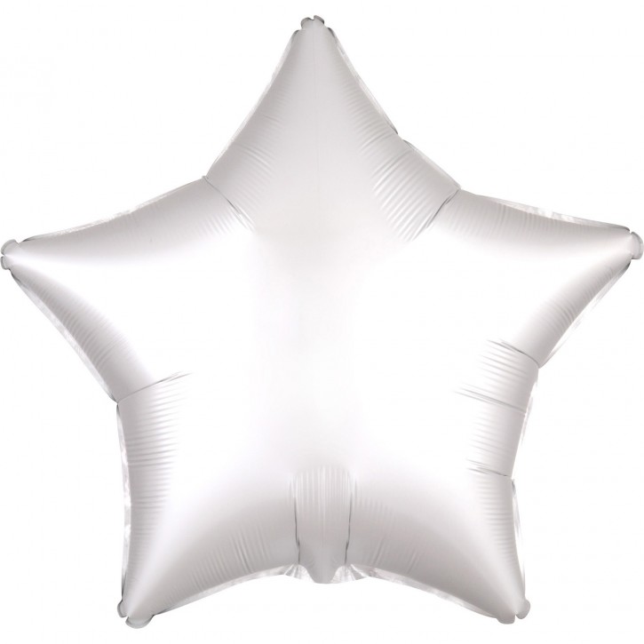 Folienballon Stern- White Satin (48cm)