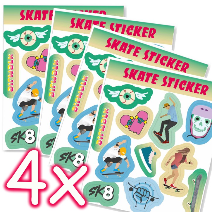 4 Sticker-Bögen Skatepark
