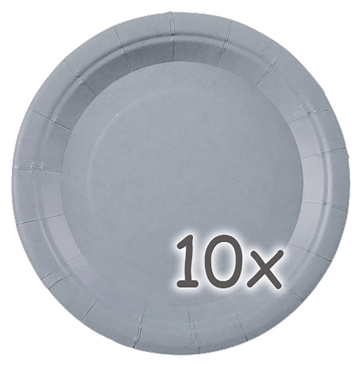 10 Party-Teller Grau - rund