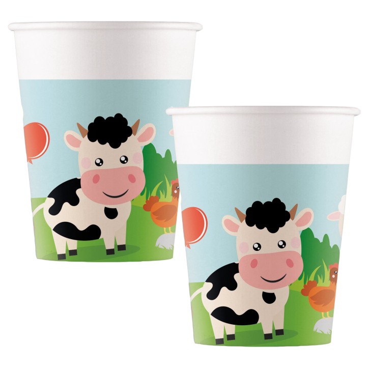 8 Becher Bauernhof